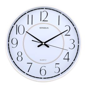 Wall Clock Office Simple Nordic Atmosphere Home Fashion Creative Bedroom Round Clock (Color: White)