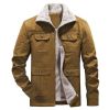 Men's Casual Fleece Cotton Military Jackets Outdoor