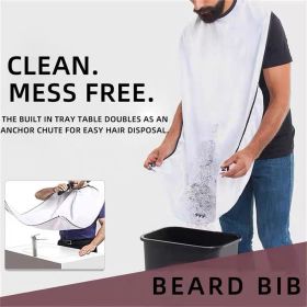 Shaving ApronMen's Styling Beard Shaving ApronClear Suction Cup Shaving ApronManicuring Beard Styling Apron (Color: White)