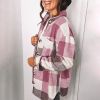 Women Flannel Plaid Jacket Button Down Shirts Coats Shacket